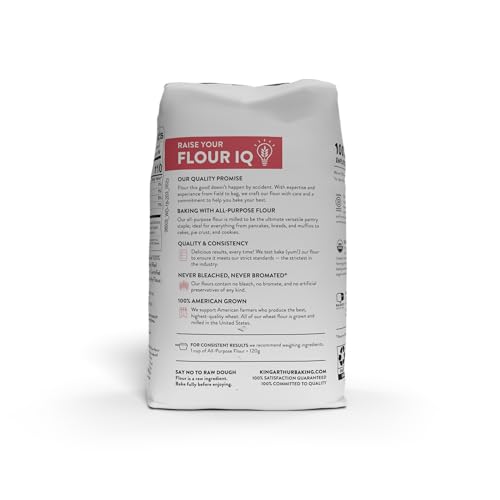 King Arthur 100% Organic All-Purpose Flour  Unbleached  2 lb (Pack of 1) - Non-GMO Project Verified  No Preservatives