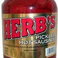 Herbs Red Hot Pickled Sausage (Half Gallon. Jar) 20 Count Beef & Chicken No Pork ( From Candy World)
