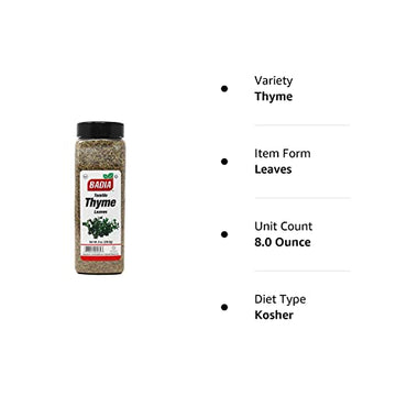Badia 8 Oz Whole Thyme Leaves/ Tomillo Entero Gluten Free Kosher