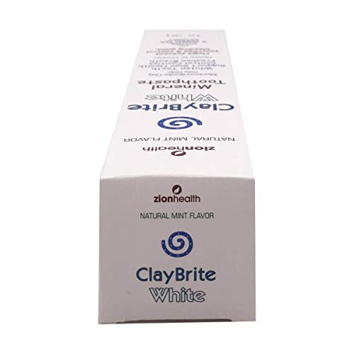 Zion Health Claybrite White Mineral Toothpaste Natural Mint Flavor 4 Oz 120 G
