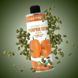 Lekithos Organic Styrian Pumpkin Seed Oil - Cold Pressed - Non-GMO - 8 fl oz