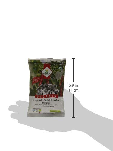 24 Mantra Organic Chilli Powder/Laal Mirch/Karam Podi - 100Gms | Pack Of 1 | 100% Organic | Chemical Free & Pesticides Free | Ri
