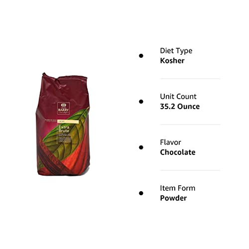 Cacao Barry Cocoa Powder 100% Cocoa Extra Brute, 2.2 Lb