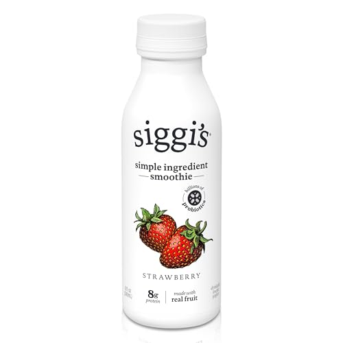 siggis Probiotic Drinkable Whole Milk Yogurt, Strawberry, 8 oz. - Single Serving, Only 5 Ingredients