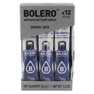 Bolero- Sugar Free Drink Mix Packets Blueberry Fruit Flavors | Powdered Flavored Water Packets | 36 Singles Sticks On The Go Packets