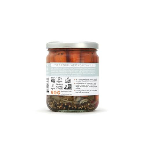 Carriots of Fire - Spicy Pickled Carrot Sticks with Jalapeo - Gourmet Carrots for Snacking - non-GMO, Kosher, Gluten-Free 16 oz