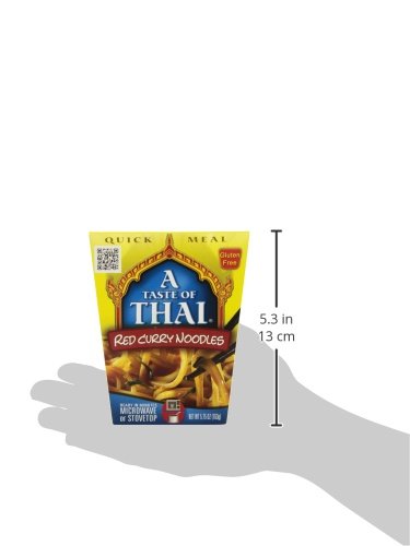 A Taste Of Thai Red Curry Noodles - 5.75Oz Pack Of 6 Heat & Eat Instant Noodles Flavored With Classic Thai Sauce | Gluten-Free | Ideal Vegan Meal | Perfect Side For Chicken Fish & Meat Entrees