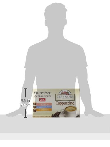 Grove Square Cappuccino Pods Variety Pack, 72 Count Single Serve Pods, Model 92G103F4652