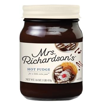 Mrs. Richardsons Hot Fudge Topping 3-Pack, Rich & Creamy Chocolate Sauce, 16 oz Jars