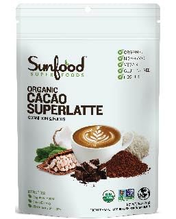 Sunfoods Cacao Superlatte - Mushroom Coffee, Mushroom Cocoa, Chocolate Mushroom Powder, Cocoa Powder Drink, Coffee Alternative, 