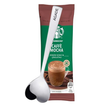 Mocha instant coffee, Premium Coffee Blend, 1 box contains 10 packets and 1 AGADE Coffee Spoon (1 Box (10 packets), Mocha)