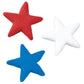 Mini Red, White, and Blue Star Edible Sugar Cake Toppers, 24 Count