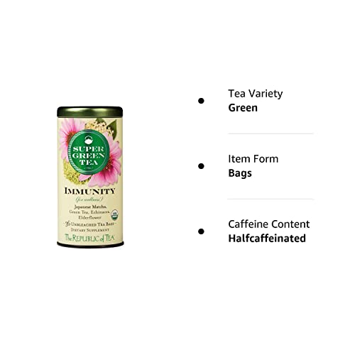 The Republic Of Tea Organic Immunity Supergreen Tea, 36 Ct