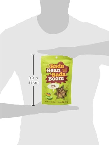 Bada Bean Bada Boom Plant-Based Protein, Gluten Free, Vegan, Non-Gmo, Soy Free, Kosher, Roasted Broad Fava Bean Snacks, Wasabi,