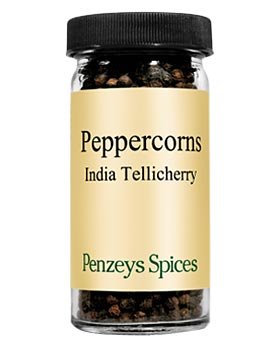 Whole Tellicherry Indian Black Peppercorns By Penzeys Spices 2.2 oz 1/2 cup jar (Pack of 1)