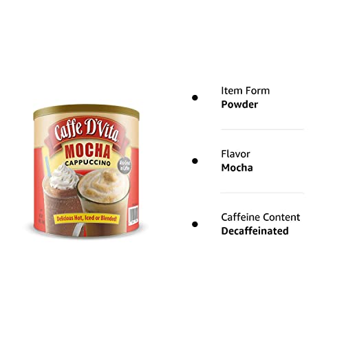 Caffe DVita Mocha Cappuccino Mix - Instant, Gluten Free, 4 lb Can (64 oz)