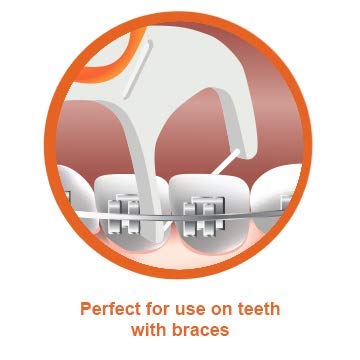Plackers Orthopick Flosser For Braces, Pack Of 4 (36 Flossers Each)