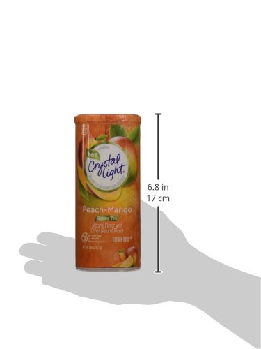 Crystal Light Drink Mix, Natural Green Tea Peach Mango, 30 Pitcher Packets, 6 Canisters of 5, 1.85 Ounce Each