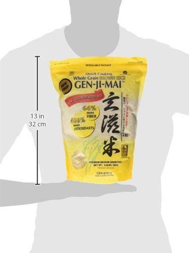Gen-Ji-Mai Quick Cooking Brown Rice for Meal Prep and Bulk Cooking - Gluten-Free, Vegan, Paleo, Non-Allergenic with 64% more Fib