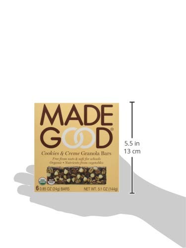 MadeGood Cookies & Crme Granola Bars, 6 Healthy Snack Bars, 0.85oz Each