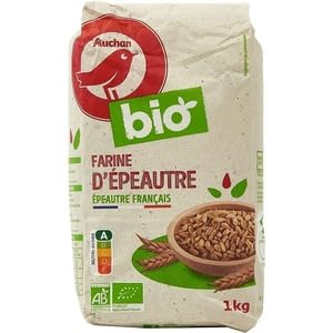 Auchan Farine dEpeautre Bio T65 1Kg (Auchan Organic Spelt Flour 1Kg)