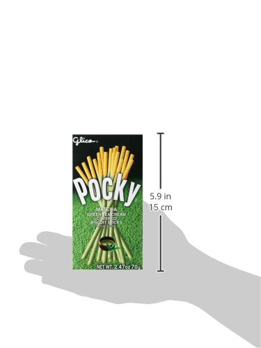 Glico Pocky Biscuit Sticks, Matcha Green Tea, 2.47 Ounce, Model FD05J00297, Green