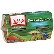 Libby's Microwaveable Cups 4-4oz Cups (Pack of 6) Choose Vegetable Type Below (Peas & Carrots)