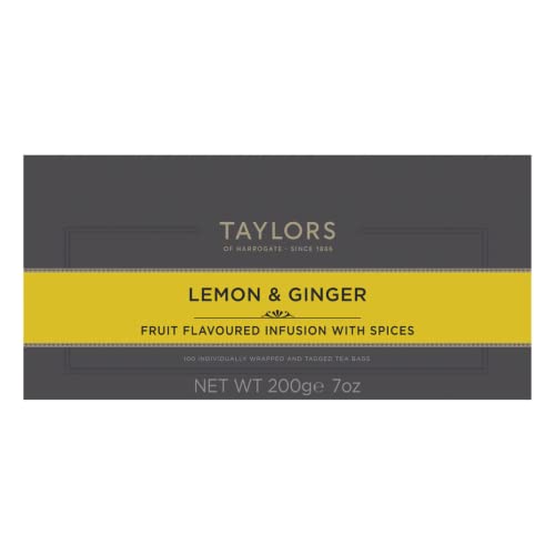 Taylors Of Harrogate Lemon & Ginger Herbal Tea, 100 Count (Pack Of 1)