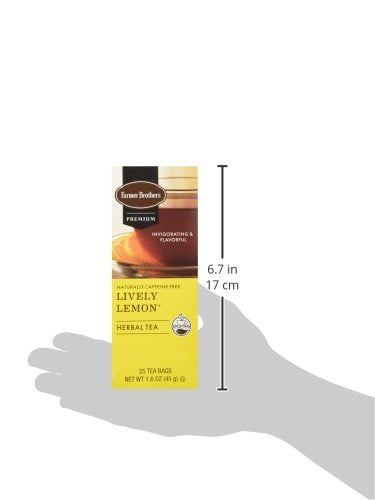 Farmer Brothers Herbal Tea - Lively Lemon, Caffeine-Free, 25 Individually Wrapped Bags, Refreshing Citrus Flavor, Perfect for Relaxation