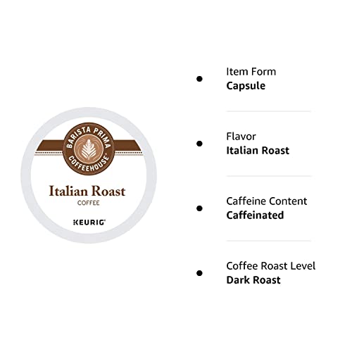 Barista Prima Dark Roast Extra Bold Coffee K-Cup, Italian Roast, 24 Count (Pack Of 4)
