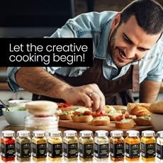 The Spice Lab Ultimate Organic Spices And Seasonings Set - 24 French Jars Starter Spice Kit For Cooking, Grilling & Bbq - Variety Pack With Unique Glass Jars - Gourmet Seasoning Gift Set For All Chefs