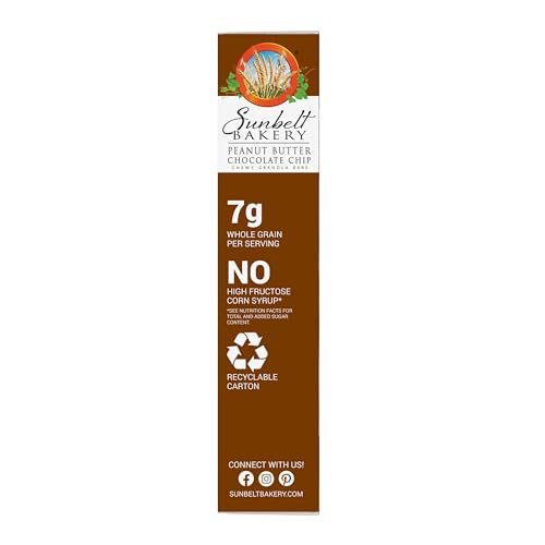 Sunbelt Bakery Peanut Butter Chocolate Chip Chewy Granola Bars, 120-1.0 OZ Bars (12 Boxes)