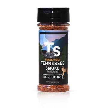 Spiceology & Derek Wolf - Tennessee Smoke Bbq Seasoning - American Barbeque Rubs, Seasonings And Spice Blends - Use On: Steaks, Brisket, Pork, Chicken Wings, Roasted Jackfruit, Venison, Elk Or Salmon - 4.1 Oz