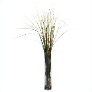 Grass & Bamboo W/Cylinder Silk Plant