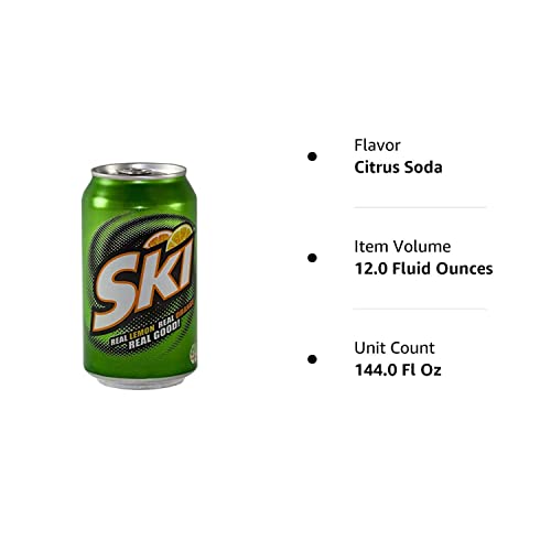 Ski Citrus Soda, 12 Ounce (12 Cans)