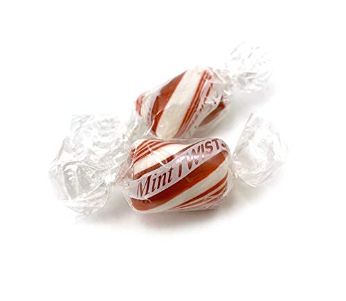 BLholife Peppermint Mint Candy Twists - 2 lb Individually Wrapped, Red & White Cylinder Shape