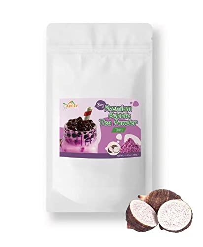 Apexy Premium Bubble Tea Powder Mix, 15.87 oz, Taro Bubble Tea, Instant 3 in 1 Bubble Tea Mix, Smoothie Mix, For Hot or Cold Dri