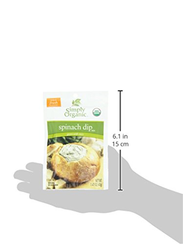 Simply Organic Spinach Dip Mix, Certified Organic, Gluten-Free | 1.41 Oz | Pack Of 12