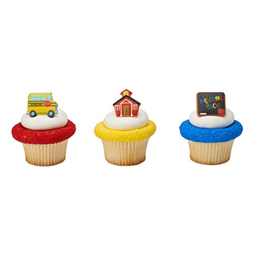 Decopac Back To School Icon Cupcake Rings - 24 Pcs, Assorted, Standard