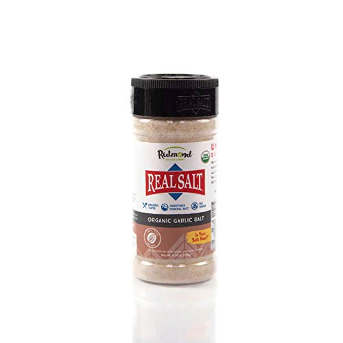 Redmond Real Sea Salt - Natural Unrefined gluten Free garlic Salt 4.75 Ounce A
