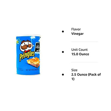 Pringle Med Salt & Vinegar 2.5 Oz - (Pack Of 6)