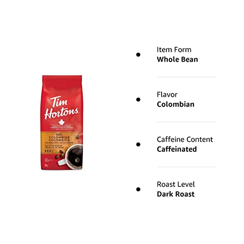 Tim Hortons 100% Colombian Dark Medium Roast Fine Grind Coffee 300G