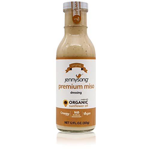 Jennysong Original Premium Miso Dressing - Made with Organic Sunflower Oil. creamy Vegan No Artificial Sweeteners and No Trans F
