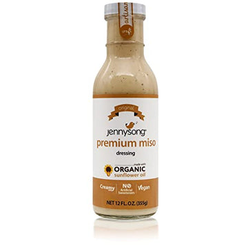 Jennysong Original Premium Miso Dressing - Made with Organic Sunflower Oil. creamy Vegan No Artificial Sweeteners and No Trans F