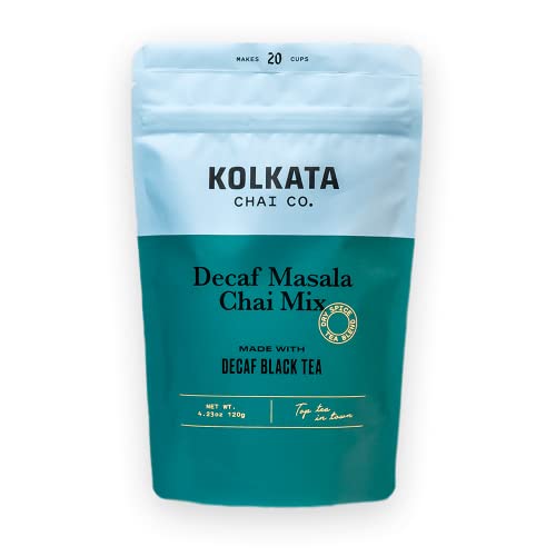 Kolkata Chai Co Decaf Masala Chai Mix, Premium Loose Leaf Tea & Spice Blend, Makes 20 Cups, 4.23 oz