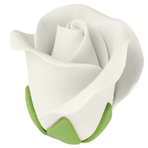 OCREME Gumpaste Flower Set - 12 Count White Edible Flowers for Cake Decorating - Model OCFLR-262
