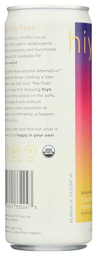 Hiyo Organic Blackberry Lemon Functional Seltzer, 12 Fz