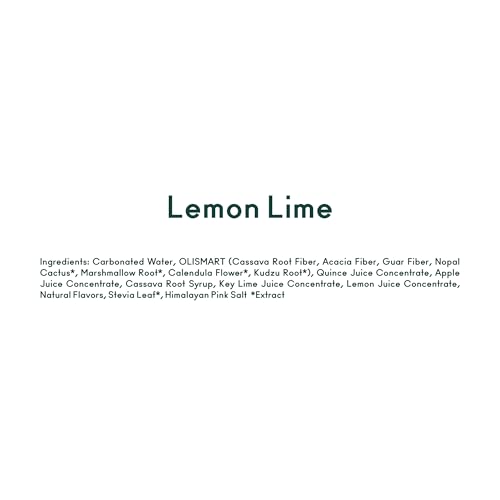 OLIPOP Prebiotic Soda Pop  Lemon Lime  Pantry Pack Packed with Prebiotics  Fiber  and Botanicals  Gluten Free  Vegan  GMO Free  12oz Skinny (12-Cans)