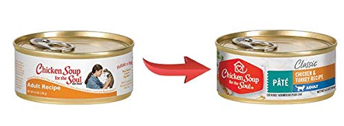 Chicken Soup For The Soul All Natural Enhanced Mature-Themed Wet Cat Food, Real Meat First Ingredient, No By-Products, Artificial Colors, Flavors Or Preservatives, Chicken & Turkey Pate, 5.5Oz (Pack Of 24)