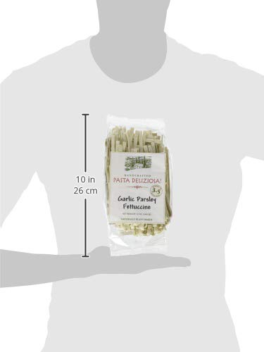Pasta Deliziosa! Handcrafted Pasta, Garlic Parsley Fettuccine, 12 Ounce